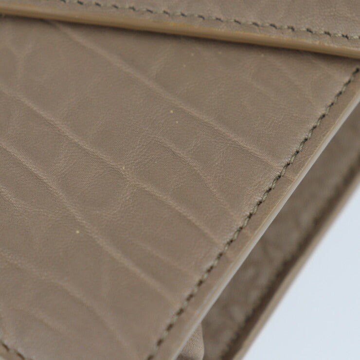 超美品 JIMMY CHOO ジミーチュウ レイラ ショルダーバッグ GNL 163 レザー ライトモカ ゴールド金具 2WAY クラッチバッグ チェーン ポシェット