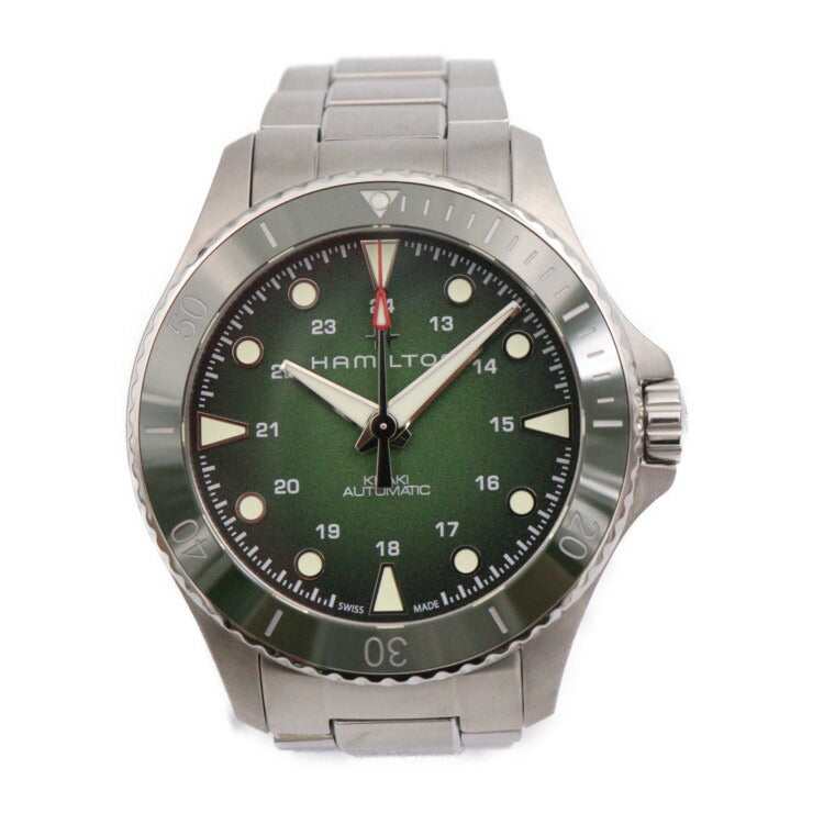 超美品 HAMILTON ハミルトン カーキネイビー スキューバ オート 腕時計 H82525160 ステンレススチール シルバー グリーン文字盤 自動巻き