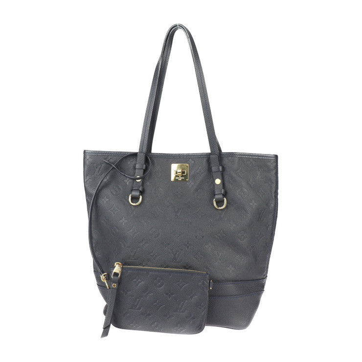 美品 LOUIS VUITTON ルイ ヴィトン シタディンPM モノグラムアンプラント トートバッグ M40517 レザー ブラック ゴールド金具 ショルダーバッグ ビトン