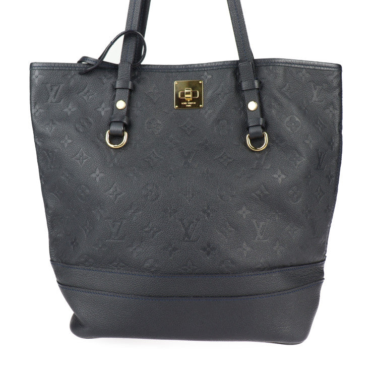 美品 LOUIS VUITTON ルイ ヴィトン シタディンPM モノグラムアンプラント トートバッグ M40517 レザー ブラック ゴールド金具 ショルダーバッグ ビトン