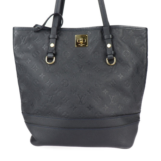 美品 LOUIS VUITTON ルイ ヴィトン シタディンPM モノグラムアンプラント トートバッグ M40517 レザー ブラック ゴールド金具 ショルダーバッグ ビトン