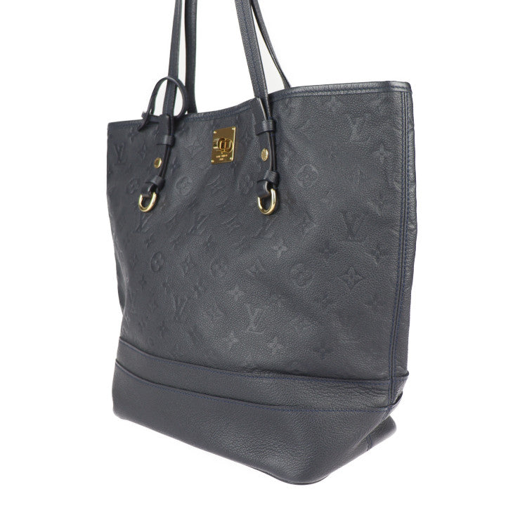 美品 LOUIS VUITTON ルイ ヴィトン シタディンPM モノグラムアンプラント トートバッグ M40517 レザー ブラック ゴールド金具 ショルダーバッグ ビトン