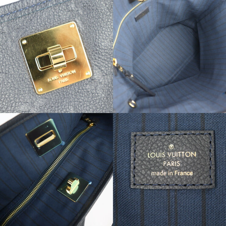 美品 LOUIS VUITTON ルイ ヴィトン シタディンPM モノグラムアンプラント トートバッグ M40517 レザー ブラック ゴールド金具 ショルダーバッグ ビトン