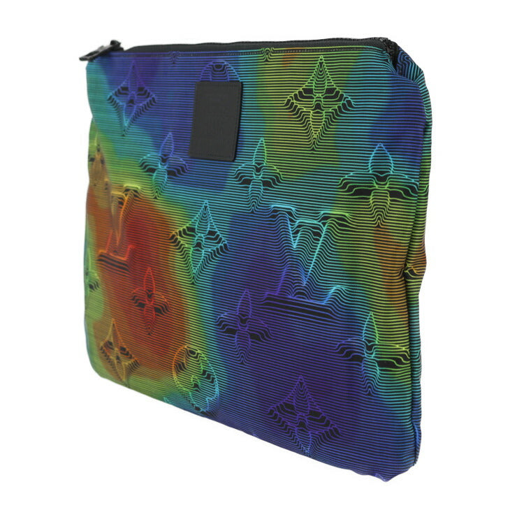 超美品 LOUIS VUITTON ルイ ヴィトン ポシェット リバーシブル ヴァージル アブロー「Louis Vuitton 2054」 セカンドバッグ M68777 ナイロン レザー ブラック×ホワイト マルチカラー クラッチバッグ ポーチ モノグラム柄 ビトン