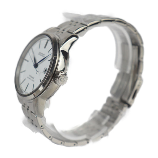 新品未使用展示品 SEIKO セイコー PRESAGE プレサージュ クラフツマンシップ 腕時計 SARX105 ステンレススチール シルバー 琺瑯白文字盤 自動巻き デイト 6R55-00D0