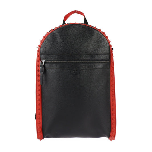 美品 Christian Louboutin クリスチャンルブタン BACKPARIS リュック・デイパック 1225145 レザー ラバー ブラック レッド バックパック スパイクスタッズ