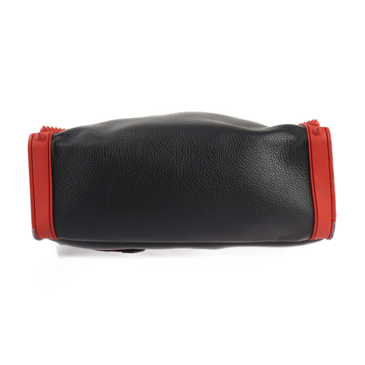 美品 Christian Louboutin クリスチャンルブタン BACKPARIS リュック・デイパック 1225145 レザー ラバー ブラック レッド バックパック スパイクスタッズ