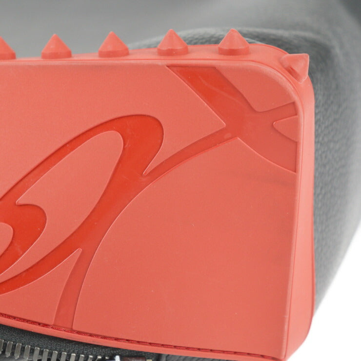美品 Christian Louboutin クリスチャンルブタン BACKPARIS リュック・デイパック 1225145 レザー ラバー ブラック レッド バックパック スパイクスタッズ