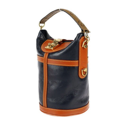 美品 LOUIS VUITTON ルイ ヴィトン ダッフルバッグ ハンドバッグ M53842 レザー モノグラムリバース ネイビー ブラウン ゴールド金具 2WAY ショルダーバッグ