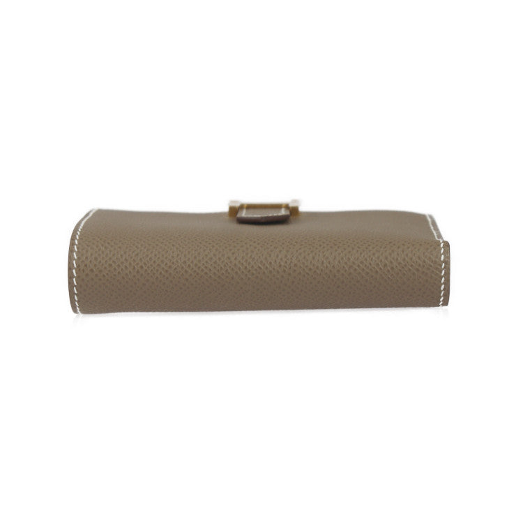 新品未使用展示品 HERMES エルメス ベアン コンビネ 三つ折り財布 - ヴォーエプソン エトゥープ（エトープ） ゴールド金具 W刻印