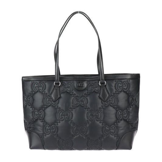 美品 GUCCI グッチ ミディアムトートバッグ GGマトラッセ トートバッグ 631685 ナイロン レザー ブラック シルバー金具 ショルダーバッグ ハンドバッグ