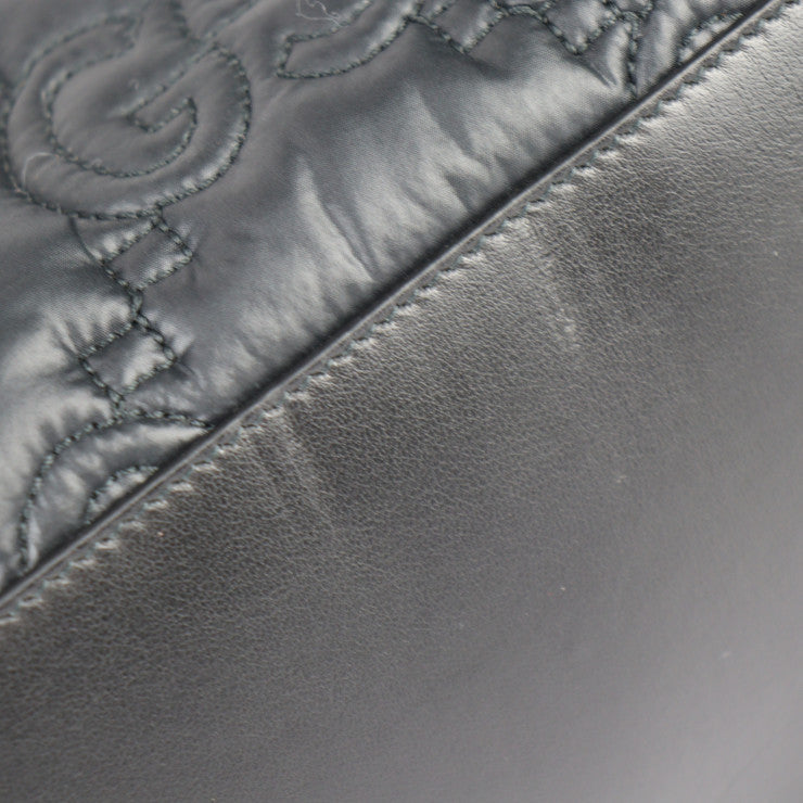 美品 GUCCI グッチ ミディアムトートバッグ GGマトラッセ トートバッグ 631685 ナイロン レザー ブラック シルバー金具 ショルダーバッグ ハンドバッグ