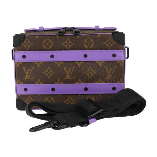 超美品 LOUIS VUITTON ルイ ヴィトン ハンドルソフトトランク モノグラムマカサー ハンドバッグ M46264 PVC レザー ブラウン パープル ブラック金具 2WAY ショルダーバッグ セカンドバッグ ビトン
