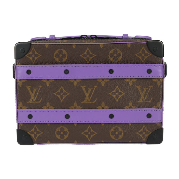 超美品 LOUIS VUITTON ルイ ヴィトン ハンドルソフトトランク モノグラムマカサー ハンドバッグ M46264 PVC レザー ブラウン パープル ブラック金具 2WAY ショルダーバッグ セカンドバッグ ビトン