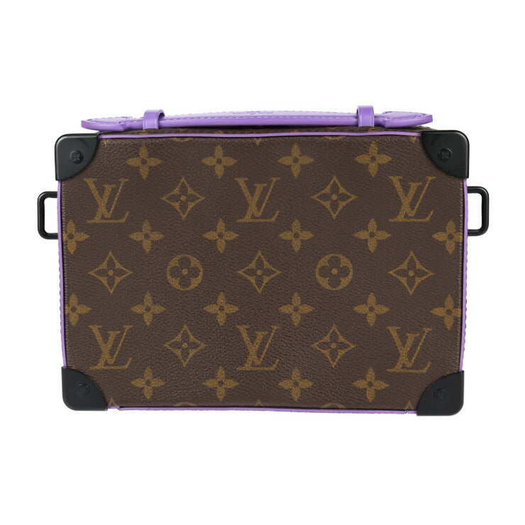 超美品 LOUIS VUITTON ルイ ヴィトン ハンドルソフトトランク モノグラムマカサー ハンドバッグ M46264 PVC レザー ブラウン パープル ブラック金具 2WAY ショルダーバッグ セカンドバッグ ビトン