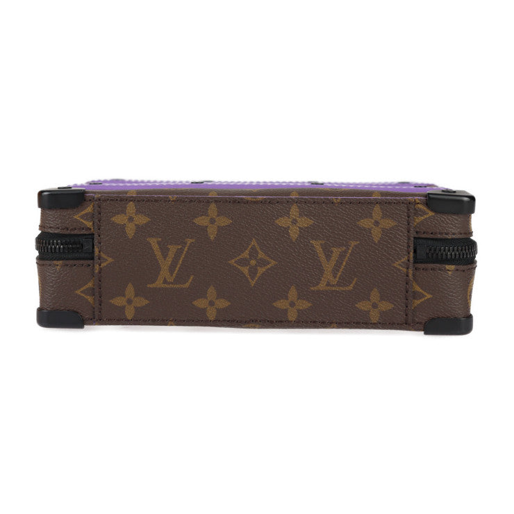 超美品 LOUIS VUITTON ルイ ヴィトン ハンドルソフトトランク モノグラムマカサー ハンドバッグ M46264 PVC レザー ブラウン パープル ブラック金具 2WAY ショルダーバッグ セカンドバッグ ビトン