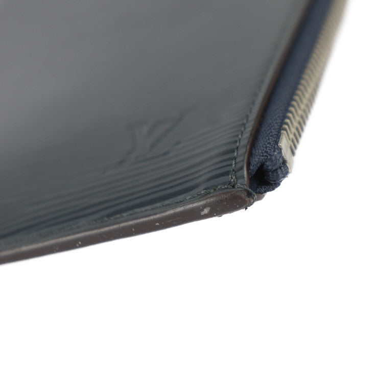 美品 LOUIS VUITTON ルイ ヴィトン ポシェットジュールGM エピ セカンドバッグ M64154 レザー ブルーマリーヌ シルバー金具 L字ファスナー クラッチバッグ ポーチ ビトン