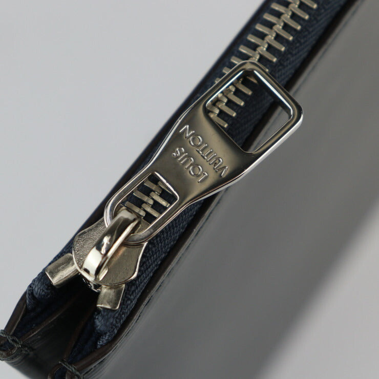 美品 LOUIS VUITTON ルイ ヴィトン ポシェットジュールGM エピ セカンドバッグ M64154 レザー ブルーマリーヌ シルバー金具 L字ファスナー クラッチバッグ ポーチ ビトン