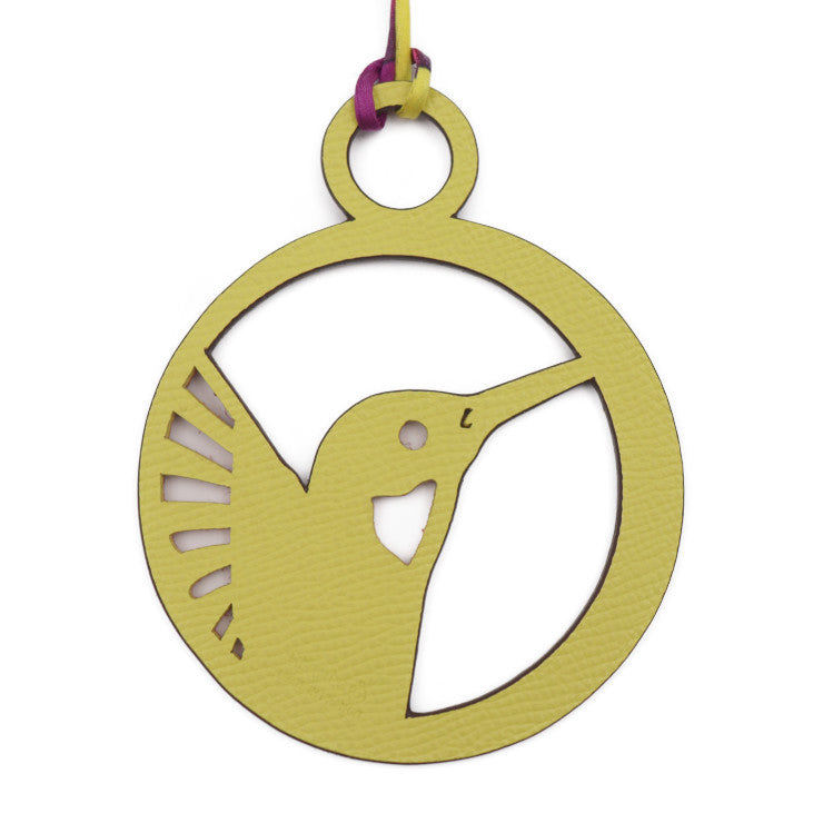 新品未使用展示品 HERMES エルメス チャーム ハチドリ プティアッシュ その他小物 - トゴ ヴォーエプソン シルク ブラウン系 イエロー系 バッグチャーム 鳥