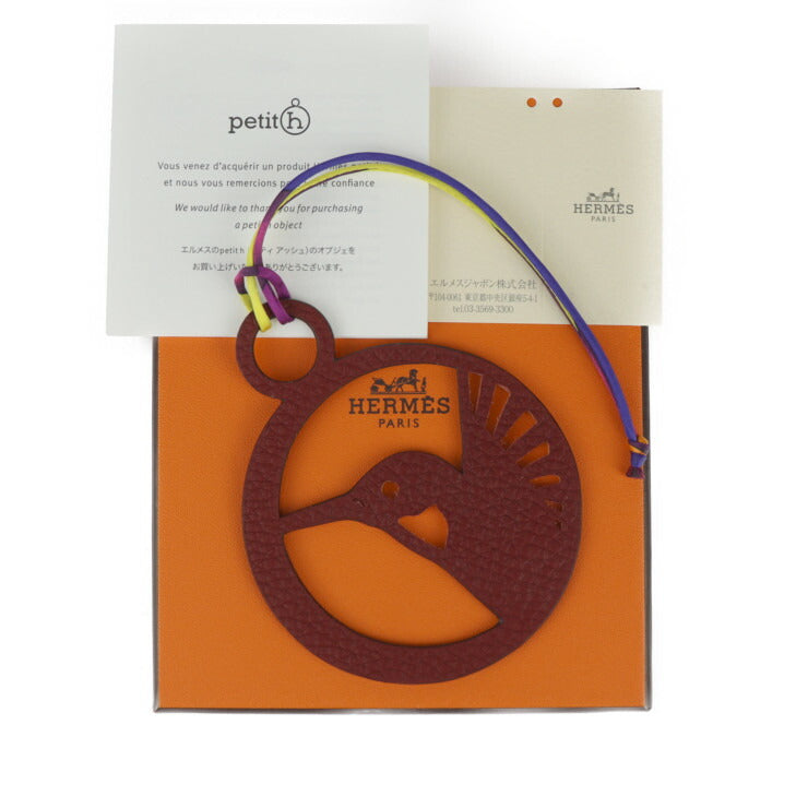 新品未使用展示品 HERMES エルメス チャーム ハチドリ プティアッシュ その他小物 - トゴ ヴォーエプソン シルク ブラウン系 イエロー系 バッグチャーム 鳥