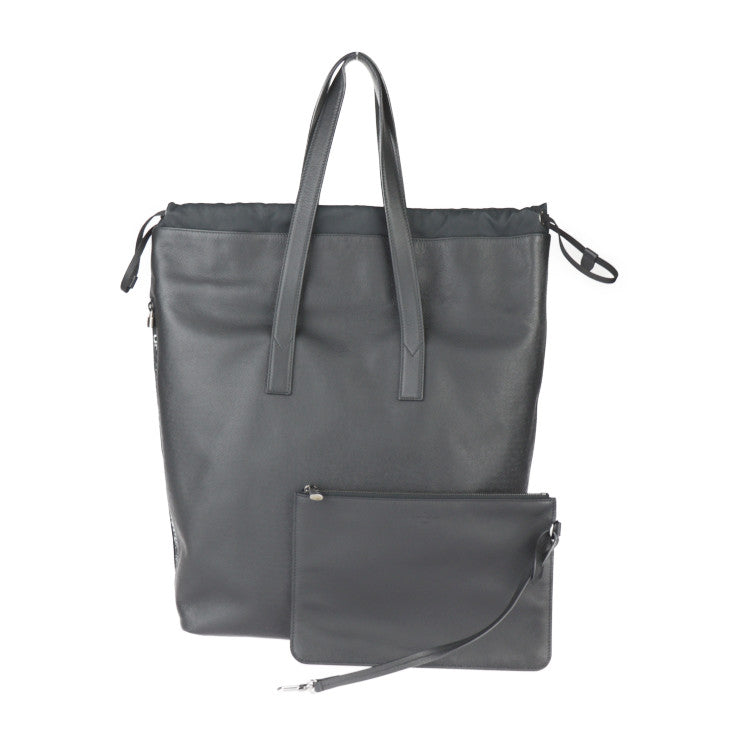美品 LOUIS VUITTON ルイ ヴィトン カバ・ライト タイガ トートバッグ M31009 レザー ブラック シルバー金具 ショルダーバッグ ドローストリング