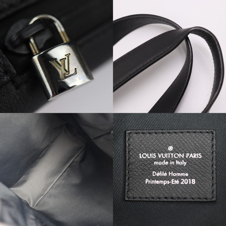 美品 LOUIS VUITTON ルイ ヴィトン カバ・ライト タイガ トートバッグ M31009 レザー ブラック シルバー金具 ショルダーバッグ ドローストリング